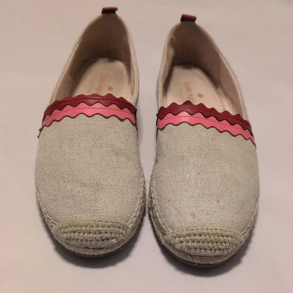 Kate Spade New York Greta Leather Wave Espadrille Flats Size 7